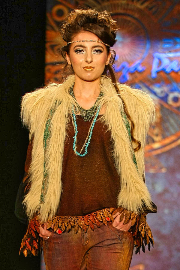 Bluza pictata manual cu franjuri PB-16